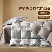百丽丝水星家纺集团旗下 羽绒被春秋被四季被 鹅毛冬被 控温加厚被芯 抗菌鹅毛冬厚被-蓝灰色 150cm×210cm