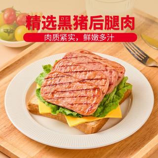 大龙燚黑猪午餐肉210g*2盒共12片肉含量90% 火锅食材休闲零食代餐 黑猪午餐肉2盒共12片