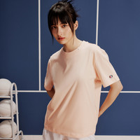 Champion冠军短袖T恤夏季运动美式女休闲草写logo纯棉上衣潮牌 黑色 M