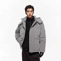杰克·琼斯（JACK&JONES）男装冬季新款短款男士羽绒服加厚连帽宽松面包服保暖鸭绒上衣外套
