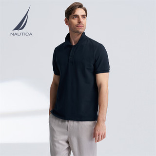 诺帝卡（NAUTICA）【大促】男装春夏棉氨珠地亲肤带弹短袖Polo男KO4111 藏青4NV L