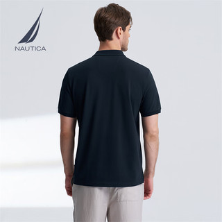 诺帝卡（NAUTICA）【大促】男装春夏棉氨珠地亲肤带弹短袖Polo男KO4111 藏青4NV L