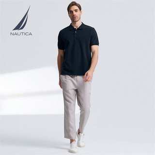 诺帝卡（NAUTICA）【大促】男装春夏棉氨珠地亲肤带弹短袖Polo男KO4111 藏青4NV L