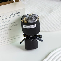 羽俙碧 迷你小花束 车摆件 best三朵黑骑士