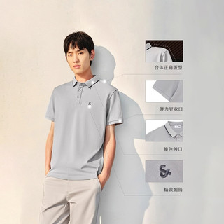 杰克琼斯2025年夏男士送父亲POLO衫男款翻领短袖T恤男装 165/88A/XS 深兰色1