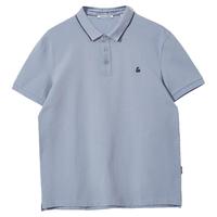 杰克琼斯2025年夏男士送父亲POLO衫男款翻领短袖T恤男装 190/108A/XXL 水洗蓝1