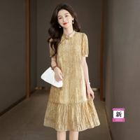 丝柏舍 SPECIAL【莱赛尔印花茶歇裙】2025夏装新女盘扣设计短袖连衣裙有大码