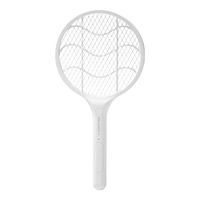 彩虹电蚊拍充电式家用二合一自动诱蚊续航持久物理杀蚊灭蚊拍 白色【LED+多层电网】标准款