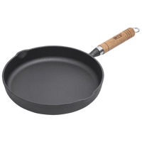 铁仕达(Telssida)加厚铸铁小平底锅无涂层牛排煎锅不粘煎蛋锅辅食锅生铁迷你早餐锅