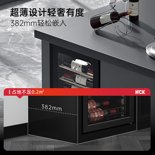 哈士奇HCK62升超薄冰箱嵌入式纤薄恒湿冷藏柜小型客厅酒饮料茶叶保鲜柜迷你小冰吧SC-62 【经典】62L冰吧款丨超薄嵌入式丨星空黑