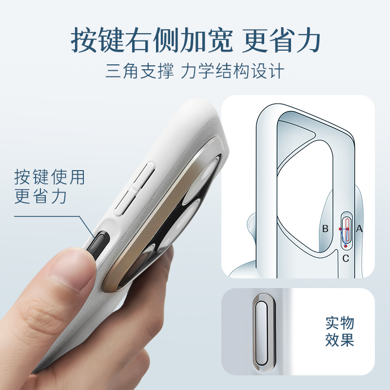 「先锋版·象牙白」磁吸手带支架 | 抗污皮革 | 按键右侧加宽，省力更灵敏