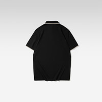 HLA海澜之家POLO衫25轻商务撞色翻领字母刺绣珠地凉感短袖男夏季 凉感抗菌防螨-黑色2T 180/96A/XL