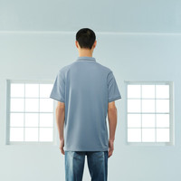 HLA海澜之家POLO衫25轻商务撞色翻领字母刺绣珠地凉感短袖男夏季 凉感抗菌防螨-蓝灰Z9 175/92A/L