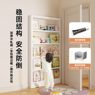 阿格贝贝超薄置物架门后书架儿童绘本架收纳架不占地方的书架钢制 门后书架【2.0米高*1.0米宽】 10厘米厚