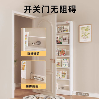 阿格贝贝超薄置物架门后书架儿童绘本架收纳架不占地方的书架钢制 门后书架【2.0米高*1.0米宽】 10厘米厚