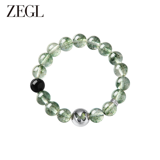 ZENGLIU 绿幽灵水晶手串 10mm水晶手链 生日礼物送女友