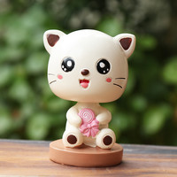 陌龙 创意车内摇头弹簧摆件装饰品卡通车饰车载车上汽车用品糖果猫