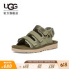 UGG 男士休闲舒适平底露趾魔术贴搭扣时尚凉鞋 1153095