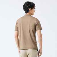柒牌(SEVEN)【亚麻】短袖Polo衫男夏季薄款舒适百搭立领上衣1 卡其 S