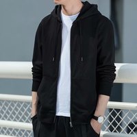 浣卿袖山东即墨卫衣男港风宽松休闲长袖开衫潮流学生纯色连帽外套春秋冬 (薄款)  建议130-145斤