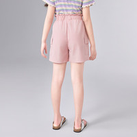 笛莎（DEESHA）童装儿童女童短裤2025夏季中大童休闲舒适速干工装短裤 烟粉 160