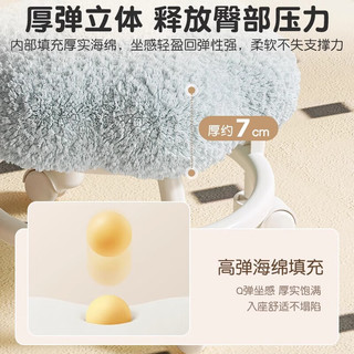 蔓斯菲尔万向轮小凳子家用入户换鞋凳可爱软包滑轮凳客厅茶几儿童板凳矮凳 【灯芯绒面料/静音防刮】