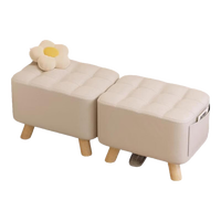 蔓斯菲尔家用门口换鞋凳家用玄关入户穿鞋小凳子简约沙发垫脚软包客厅矮凳 【升级加长-收纳款】紫色