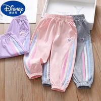迪士尼女童裤子春秋季休闲裤外穿宝宝卫裤纯棉女孩裤子儿童洋气运动长裤 粉色 J8998 110适合身高100-110cm年龄4-5岁