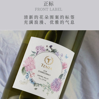 天帕（TENTA）智利中央山谷原瓶进口13度霞多丽干白葡萄酒750ml*6瓶整箱装 霞多丽两支装