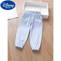 迪士尼女童裤子春秋季休闲裤外穿宝宝卫裤纯棉女孩裤子儿童洋气运动长裤 蓝色 J8998 110适合身高100-110cm年龄4-5岁
