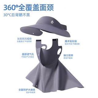 NOME防晒面罩女士全脸防紫外线透气挂耳骑行骑车三合一可拆卸防晒面纱 黑色