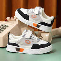 Kappa Kids卡帕儿童鞋男童运动板鞋女童鞋小白鞋春季休闲鞋子 米白黑 31