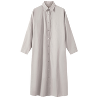 無印良品 MUJI(無印良品 )IDEE 女式 汉麻混 平纹宽版衬衫连衣裙 女装裙子25年夏季GA33CC5S (165/88A)