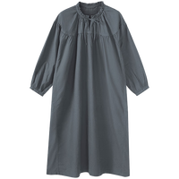 無印良品 MUJI(無印良品 )IDEE 女式 汉麻混平纹抽褶连衣裙女装裙子25年夏季 GA34CC5S 165/88A