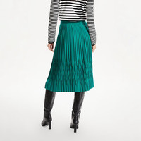 VEROMODA半身裙秋冬高腰A摆设计感百褶裙简约通勤百搭323316057 F53群青绿色 175/76A/XL/R