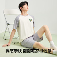 有棵树睡衣男士夏季【纯棉抑菌】短袖短裤男生精梳棉家居服可外穿套装