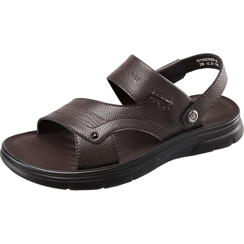 意尔康男鞋软底户外休闲拖鞋两用沙滩鞋男士凉鞋 57805W