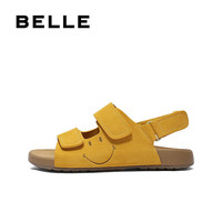 百丽（Belle）张凌赫同款smiley联名快乐吐司女25夏商场款勃肯凉鞋D7X1DBL5 黄色-女款 44 (270mm)