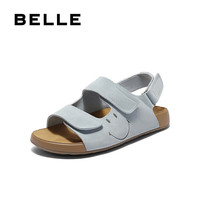 百丽（Belle）张凌赫同款smiley联名快乐吐司女25夏商场款勃肯凉鞋D7X1DBL5 蓝色-女款 44 (270mm)