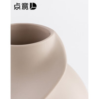 点意· 旋转星球瓶 陶瓷 简约白色花瓶几何艺术摆件创意小众设计款斜 旋转星球-白色