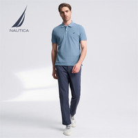 诺帝卡(NAUTICA)【父亲节】男装夏季款无忧搭商务休闲亲肤舒适短袖POLO男 41H-雾霾蓝 2XL