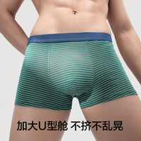 有棵树 YOUKESHU40支棉内裤男抑菌裆运动四角平角裤男士男生短裤头 【条纹款】黑色+黑色+碳灰 XL