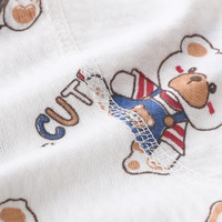 瑄妮薇婴儿连体衣夏季新生男女衣服薄款短袖夏装包屁衣宝宝三角哈衣千 草莓粉熊 80cm