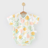 瑄妮薇婴儿连体衣夏季新生男女衣服薄款短袖夏装包屁衣宝宝三角哈衣千 草莓粉熊 59cm