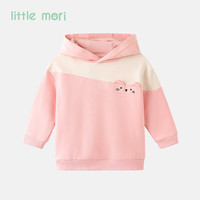 little mori小森林童装卫衣女童春秋款女宝宝运动休闲连帽卫衣 浅灰色 130 cm/8岁