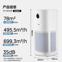 美的 空气净化器除甲醛宠物浮毛过敏原除异味空气消毒机 KJ600G-RX600P