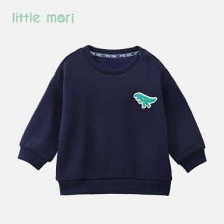 little mori小森林儿童卫衣秋装男童女童圆领上衣纯色卫衣 浅粉色 120 cm/6岁