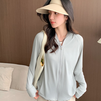 雅鹿防晒衣防紫外线夏季户外骑车冰丝透气外套原纱UPF50防晒服女 浅灰