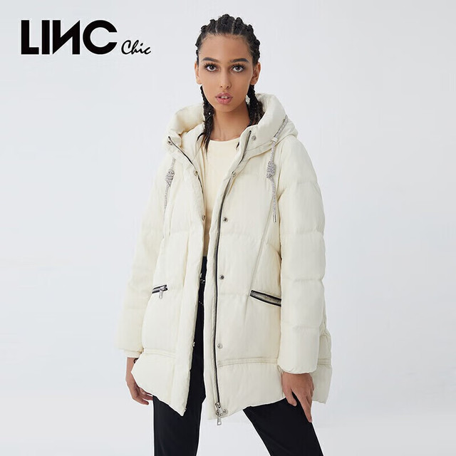 今日必买：金羽杰 LINC Chic 女士中长款廓形连帽羽绒服 Y21603207