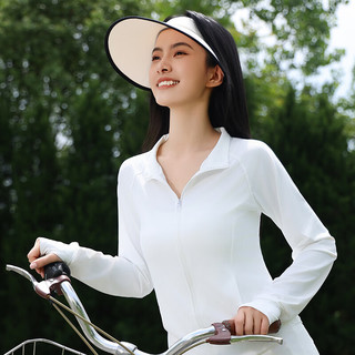 雅鹿防晒衣防晒女时尚修身夏季户外冰丝收腰外套upf50+防晒服女士 白色XL